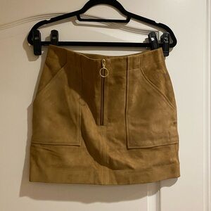 Tan Suede Mini Skirt